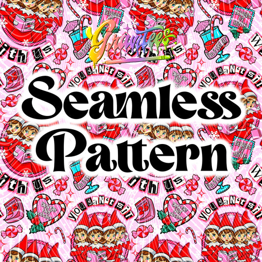 Mean Elves Seamless Design Png for DTF or Shirt Printing, PNG Only!