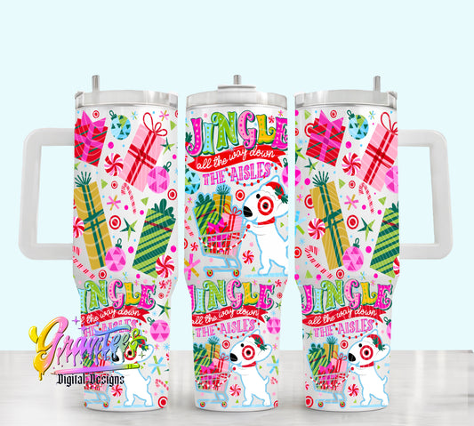 Jingle All The Way 40oz Tumbler Template Design PNG,  for UVDTF or Sublimation Printing PNG Only!!