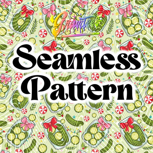 Holiday Pickles Seamless Design Png for DTF or Shirt Printing, PNG Only!