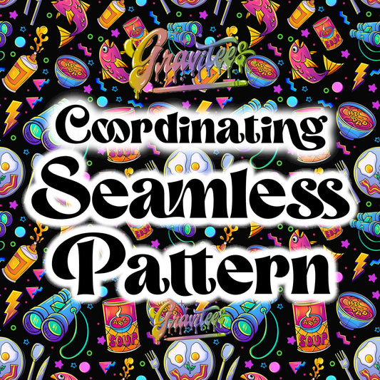Silly Father Son Movie Coordinating Seamless Black Background Design Png for DTF or Shirt Printing, PNG Only!