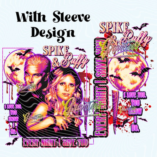 Vampire Lovers Design with Sleeve  Png for DTF or Shirt Printing, PNG Only!