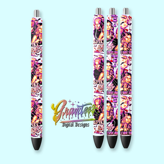 Vampire Lovers Pen Wrap Template Design PNG,  for UVDTF or Sublimation Printing PNG Only!!