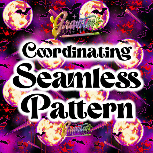 Vampire Lovers Coordinating Seamless Design Png for DTF or Shirt Printing, PNG Only!