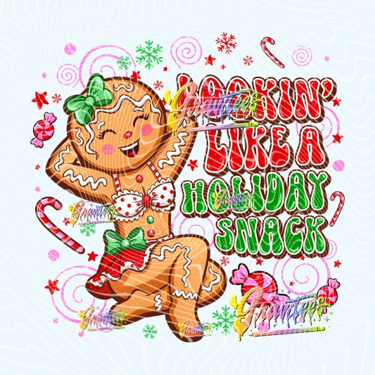 Holiday Snack Gingerbread Design Png for DTF or Shirt Printing, PNG Only!