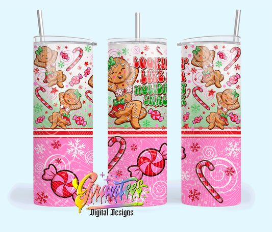 Holiday Snack Gingerbread 20oz Tumbler Template Design PNG,  for UVDTF or Sublimation Printing PNG Only!!