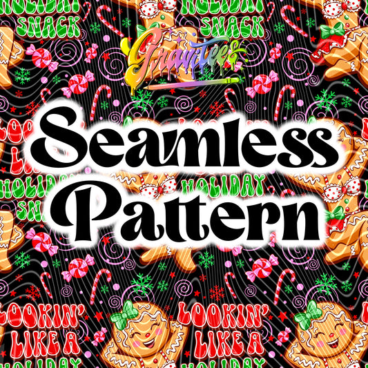 Holiday Snack Gingerbread Seamless Design Png for DTF or Shirt Printing, PNG Only!