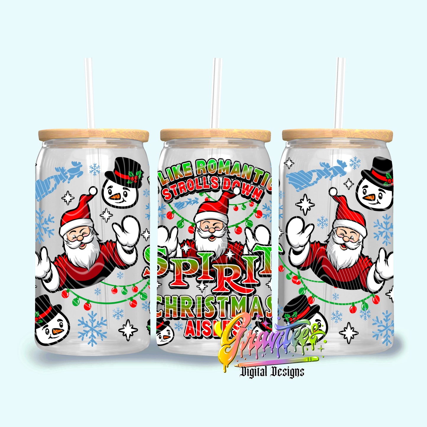 Christmas Spirit 16oz Tumbler Template Design PNG,  for UVDTF or Sublimation Printing PNG Only!!
