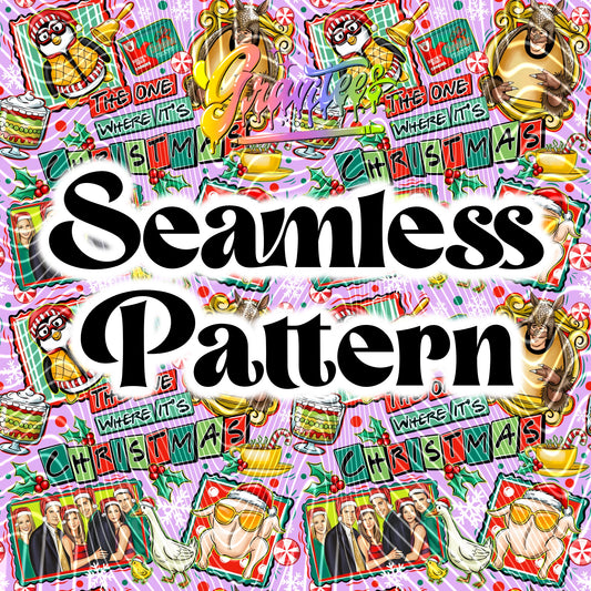 Friendsmas Seamless Design Png for DTF or Shirt Printing, PNG Only!