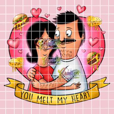 You Melt My Heart Belcher Love Png, Valentine Burger Family Clipart, Trendy Valentine Clipart for DTF  or Shirt Printing, PNG Only!