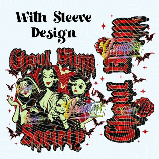 Ghoul Mum Design with Sleeve Png for DTF or Shirt Printing, PNG Only!