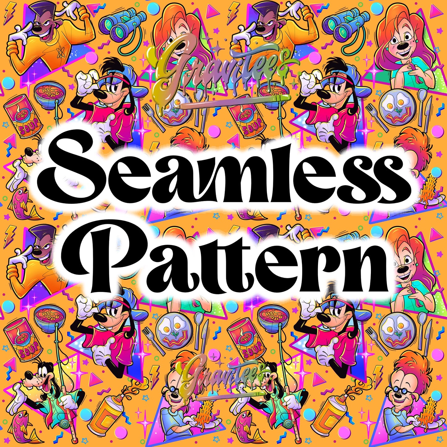 Silly Father Son Movie Orange Seamless Design Png for DTF or Shirt Printing, PNG Only!