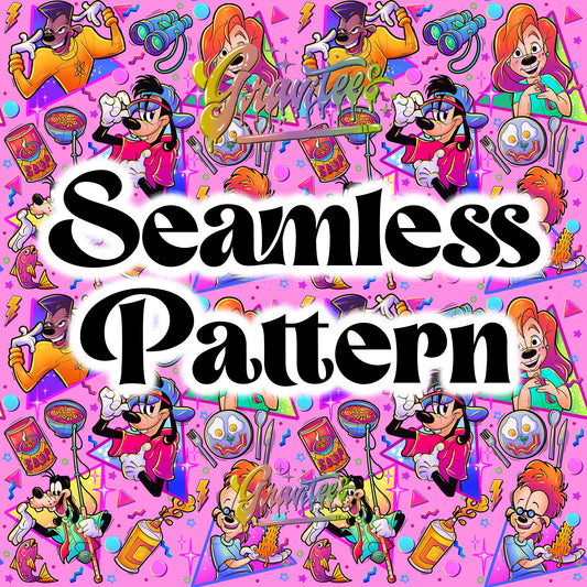 Silly Father Son Movie Pink Seamless Design Png for DTF or Shirt Printing, PNG Only!