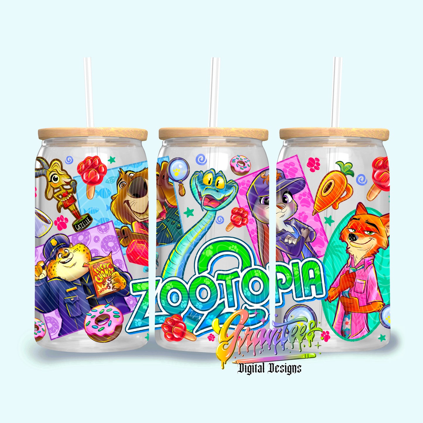 Animal Partners 16oz Tumbler Template Design PNG,  for UVDTF or Sublimation Printing PNG Only!!