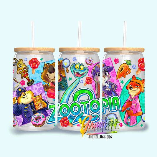 Animal Partners 16oz Tumbler Template Design PNG,  for UVDTF or Sublimation Printing PNG Only!!