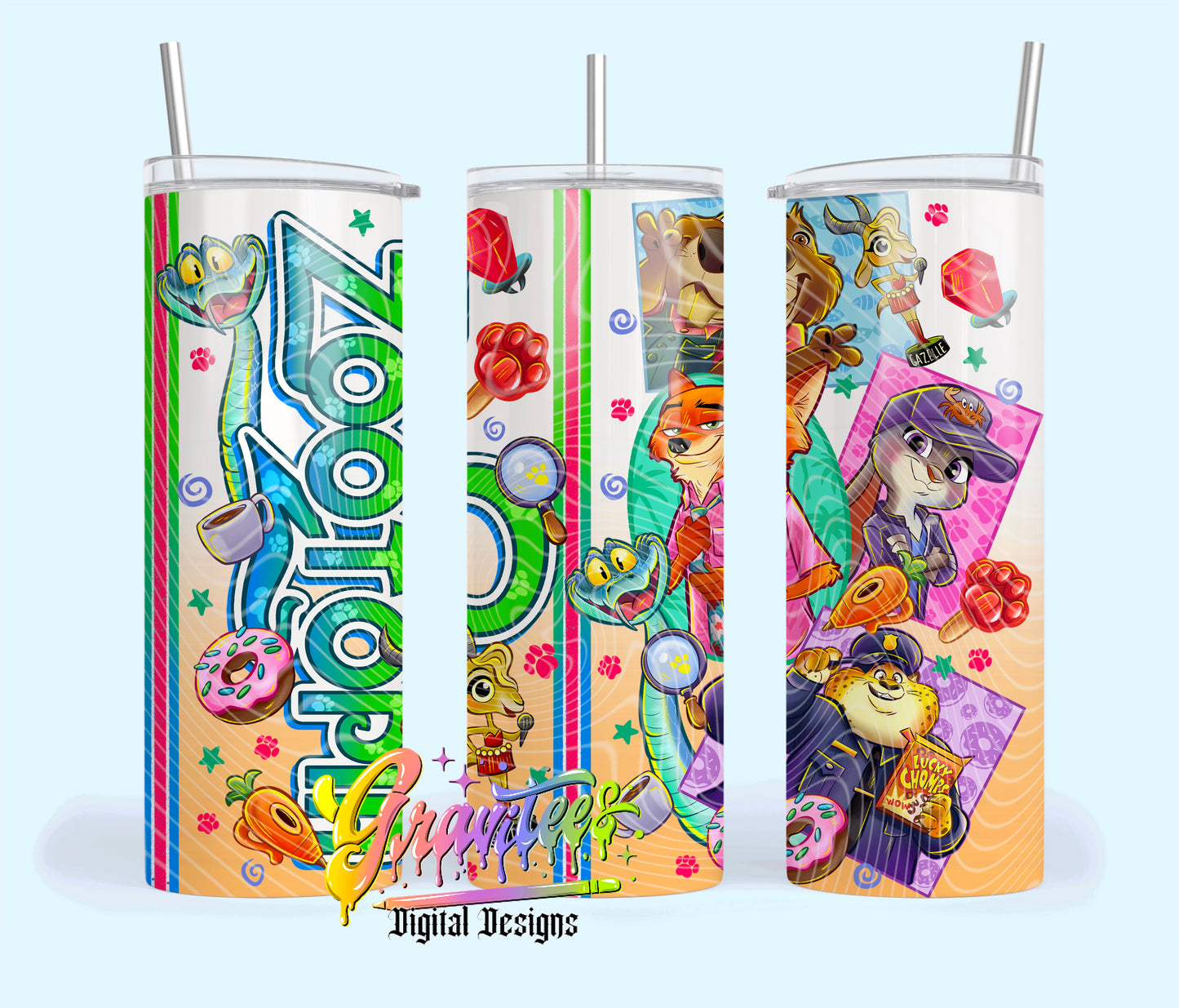 Animal Partners 20oz Tumbler Template Design PNG,  for UVDTF or Sublimation Printing PNG Only!!
