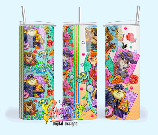 Animal Partners 20oz Tumbler Template Design PNG,  for UVDTF or Sublimation Printing PNG Only!!