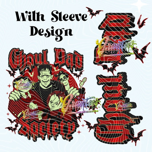 Ghoul Dad With Sleeve Design Png for DTF or Shirt Printing, PNG Only!