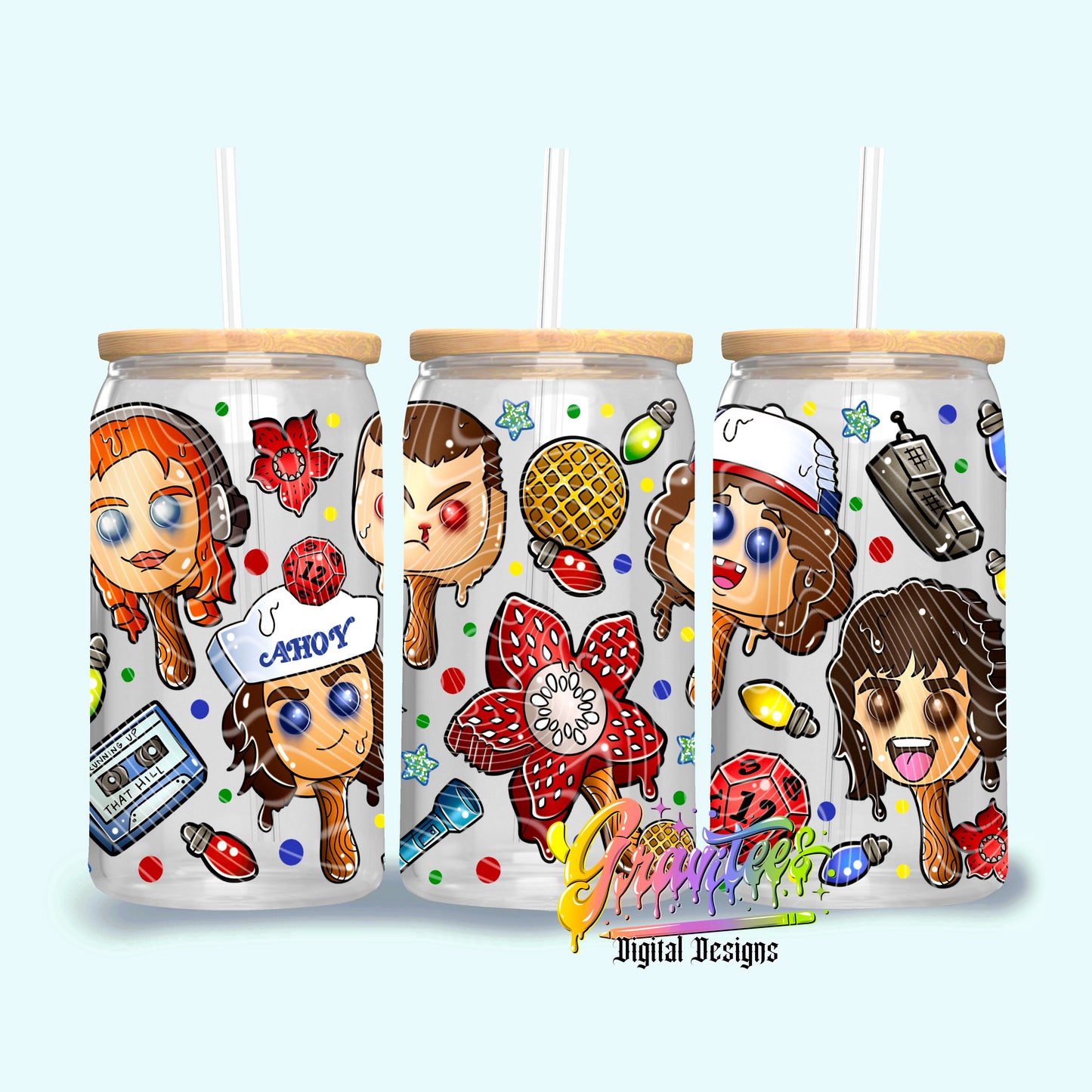 Strange Popsicles 16oz Tumbler Template Design PNG,  for UVDTF or Sublimation Printing PNG Only!!