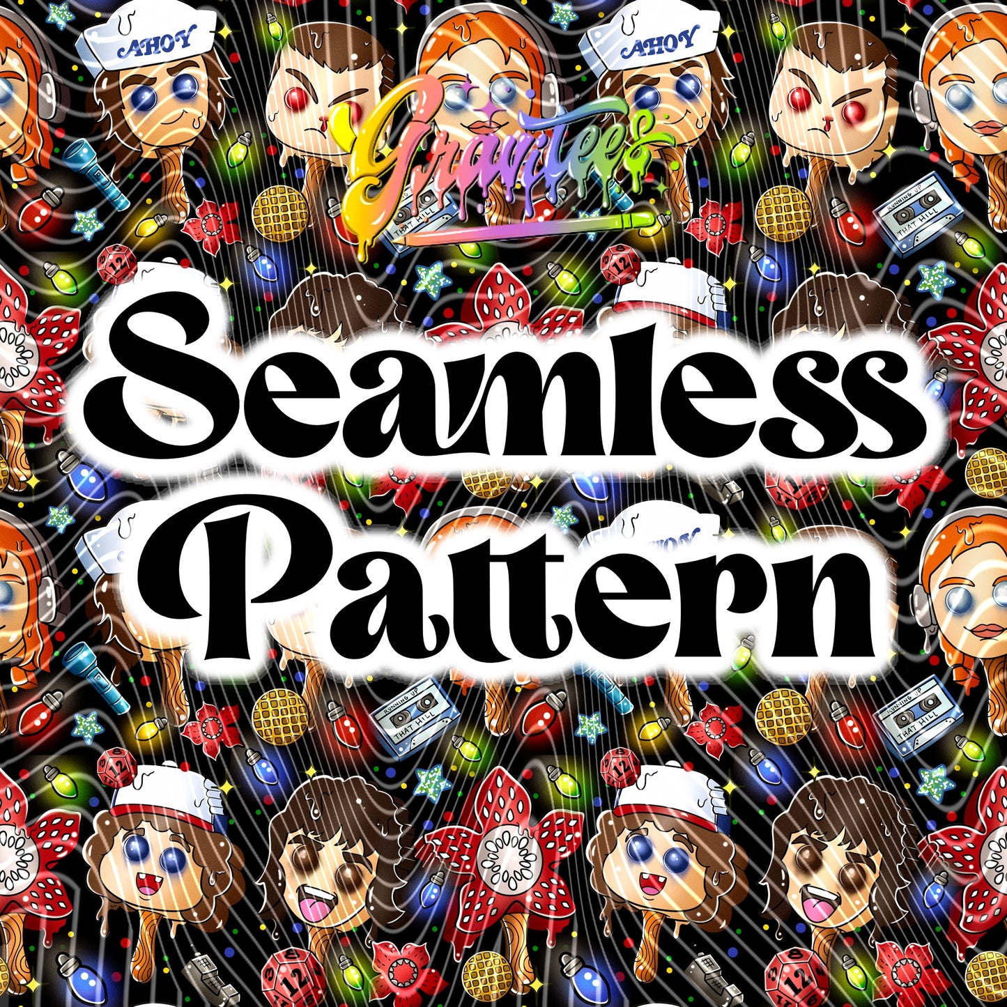 Strange Popsicles Seamless Design Png for DTF or Shirt Printing, PNG Only!