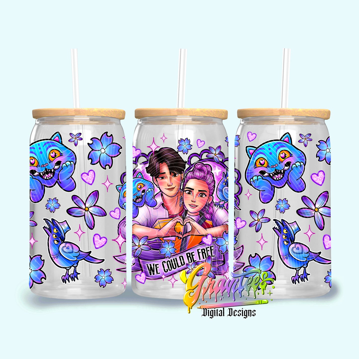 We Could Be Free 16oz Tumbler Template Design PNG,  for UVDTF or Sublimation Printing PNG Only!!