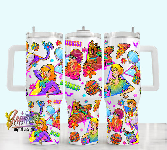 Mystery Dog 40oz Tumbler Template Design PNG,  for UVDTF or Sublimation Printing PNG Only!!