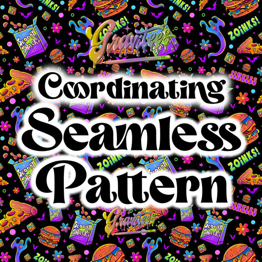 Mystery Dog Black Coordinating Seamless Design Png for DTF or Shirt Printing, PNG Only!