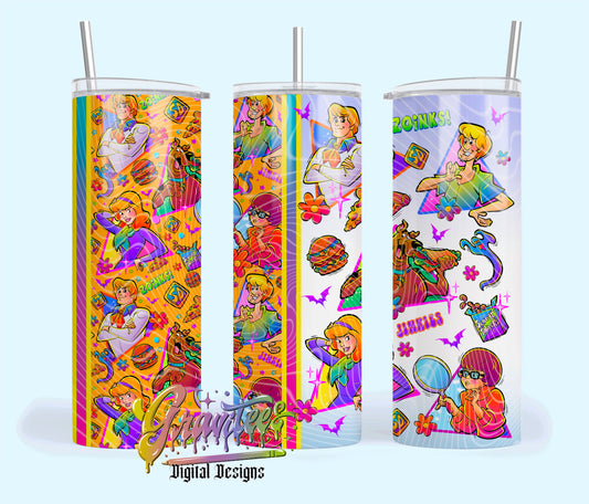 Mystery Dog 20oz Tumbler Template Design PNG,  for UVDTF or Sublimation Printing PNG Only!!