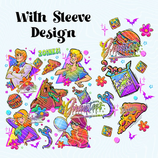 Mystery Dog with Element Sleeve Design Png for DTF or Shirt Printing, PNG Only!