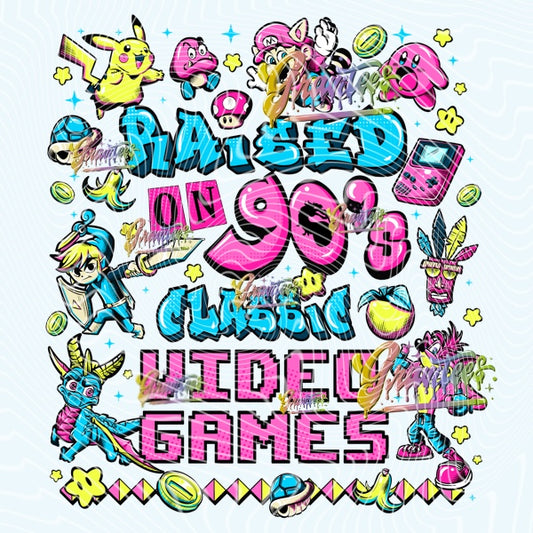 CLASSIC VIDEO GAMES  Png for DTF or Shirt Printing, PNG Only!