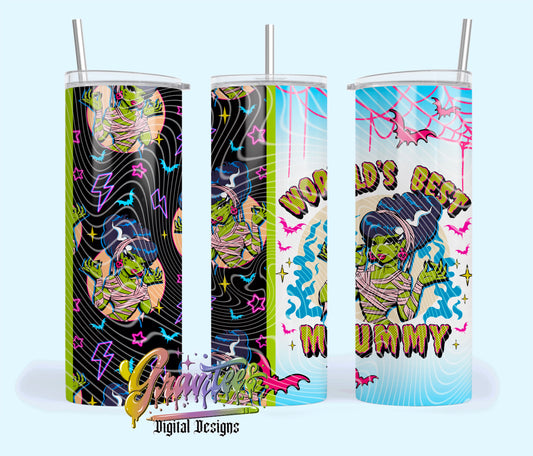 WORLDS BEST MUMMY 20oz Tumbler Template Design PNG,  for UVDTF or Sublimation Printing PNG Only!!