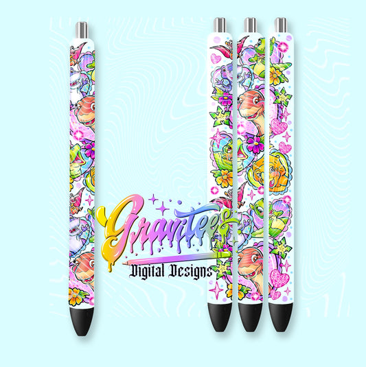 Valentine Dinosaurs Pen Wrap Template Design PNG,  for UVDTF or Sublimation Printing PNG Only!!
