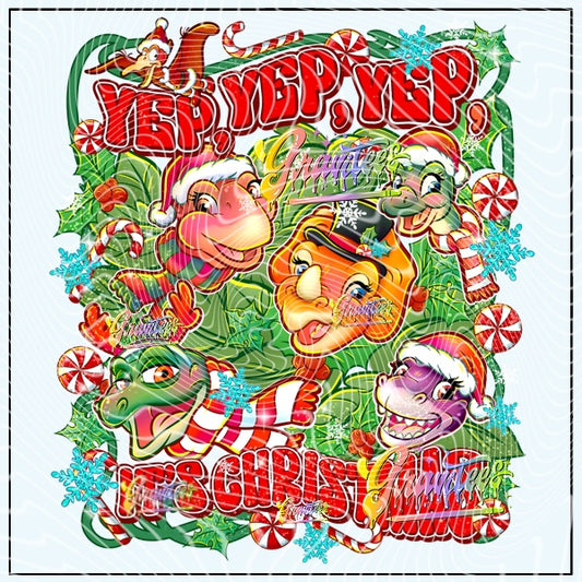 Christmas Yep Yep Yep Dinosaurs Design Png for DTF or Shirt Printing, PNG Only!
