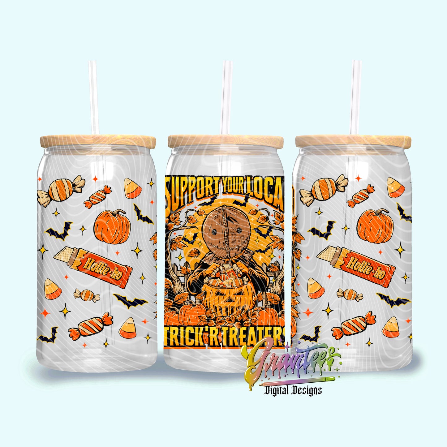 Support Your Local Treaters Libbey Template PNG, Halloween Fall Clipart for UVDTF or Sublimation Printing PNG Only!