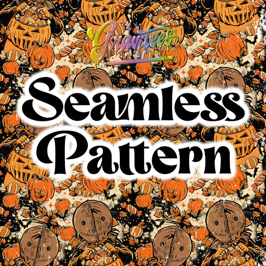 Support Your Local Treaters Seamless Design PNG, Pumpkin Fall Halloween  Clipart for DTF or Shirt Printing PNG Only!