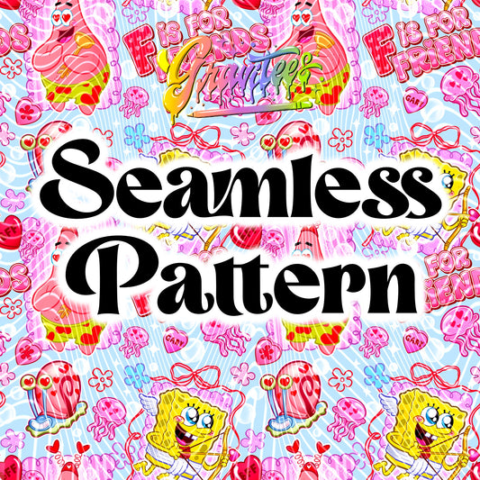 F is for Friends Seamless Design PNG for DTF or Sublimation Printing PNG Only!