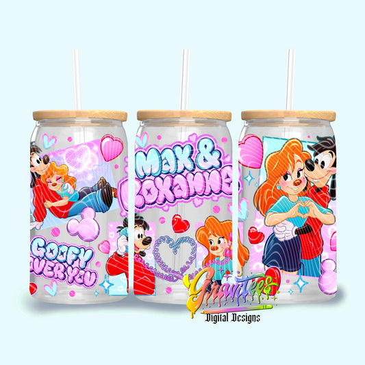 Goofy Over You 16oz Tumbler Template Design PNG,  for UVDTF or Sublimation Printing PNG Only!!