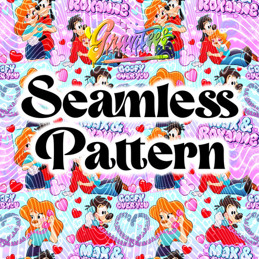 Goofy Over You Seamless Design PNG for DTF or Sublimation Printing PNG Only!
