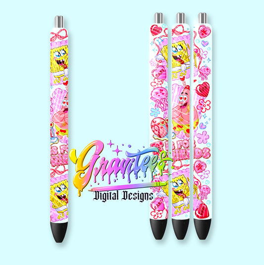 F is For Friends  Pen Wrap Template Design PNG,  for UVDTF or Sublimation Printing PNG Only!!