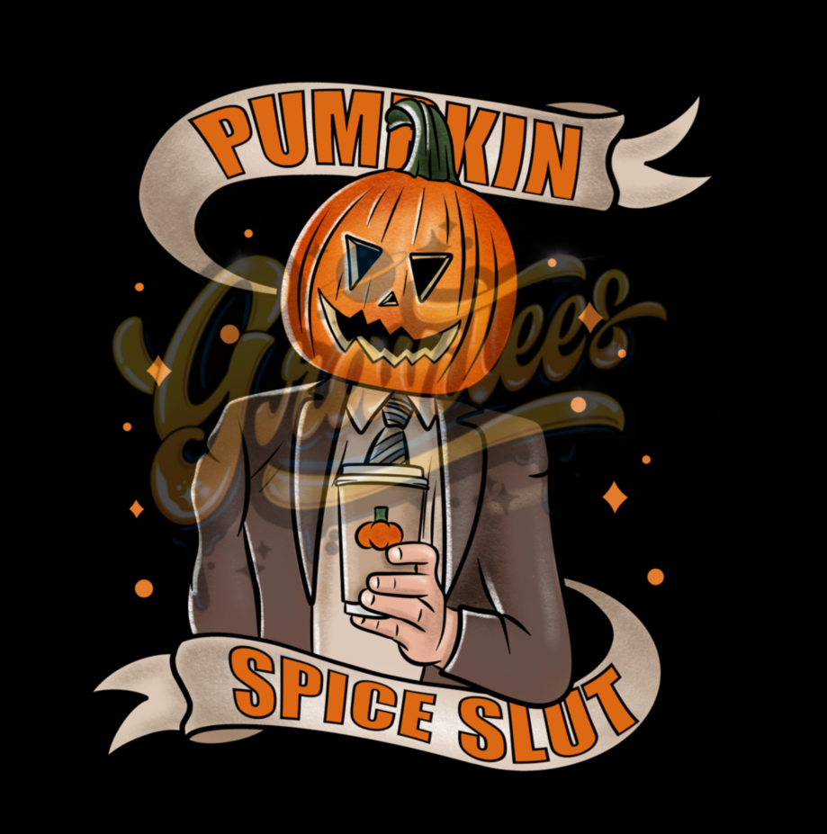 Pumpkin Spice Slut PNG, Dwight Pumpkin Clipart, Dwight Halloween Clipart, Halloween Office Clipart for DTF or Shirt Printing, PNG Only!
