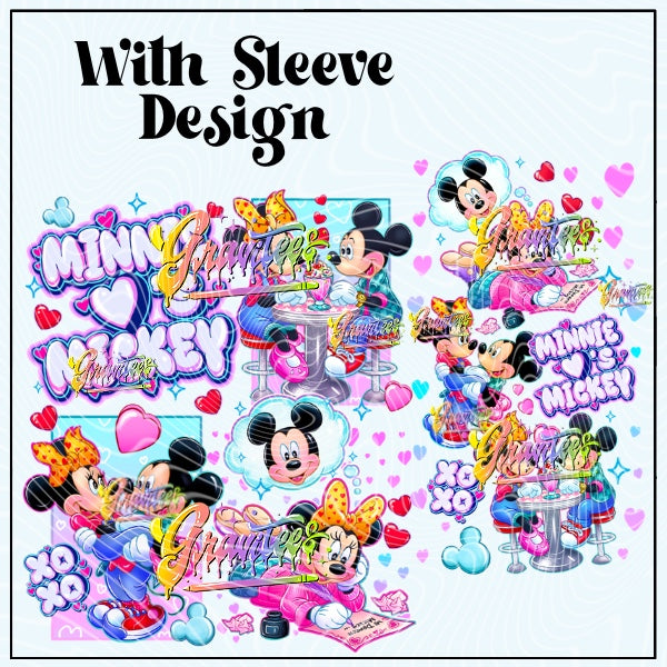 Mouse Love with Sleeve Design Png for DTF or Shirt Printing, PNG Only!