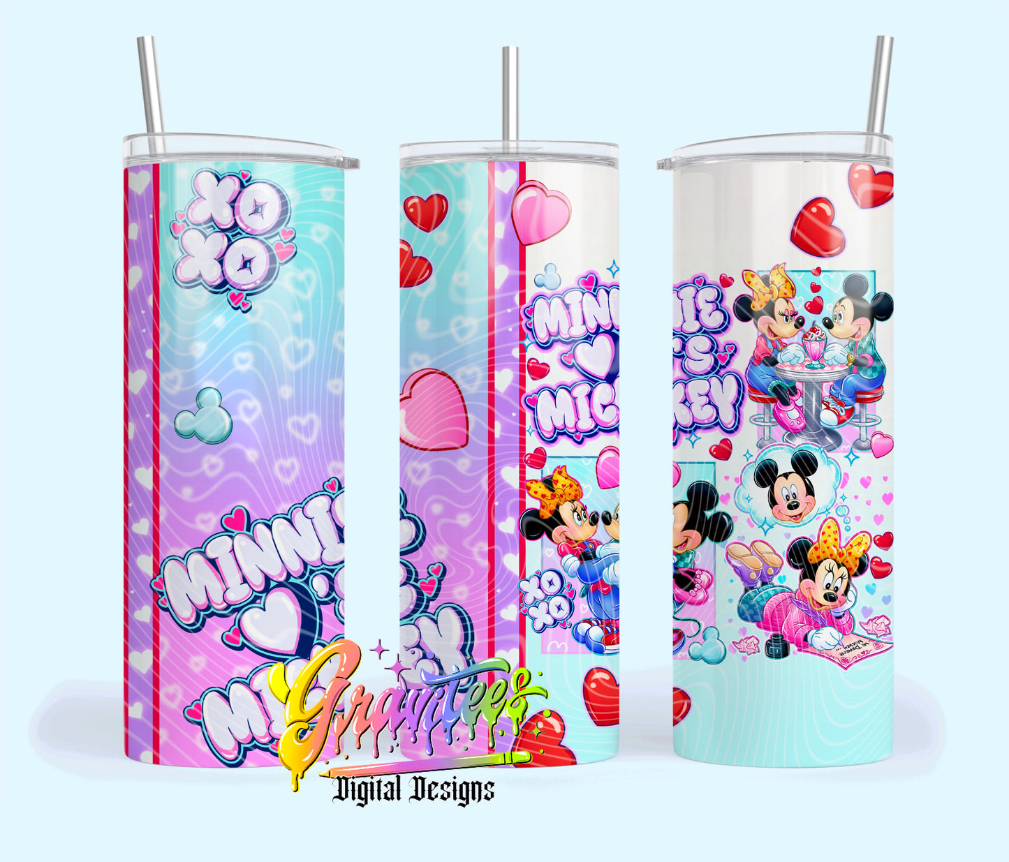 Mouse Love 20oz Tumbler Template Design PNG,  for UVDTF or Sublimation Printing PNG Only!!