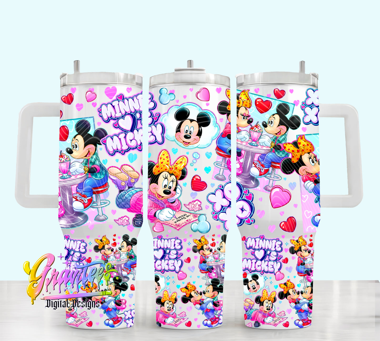 Mouse Love 40oz Tumbler Template Design PNG,  for UVDTF or Sublimation Printing PNG Only!!