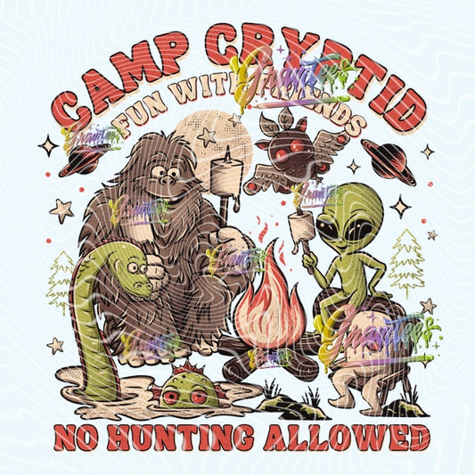 CAMP CRYPTID  Design Png for DTF or Shirt Printing, PNG Only!