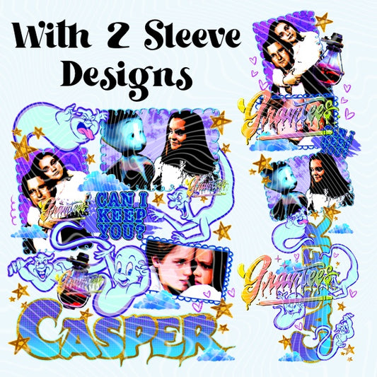 Ghost Bestie With 2 Sleeves Design Png for DTF or Shirt Printing, PNG Only!