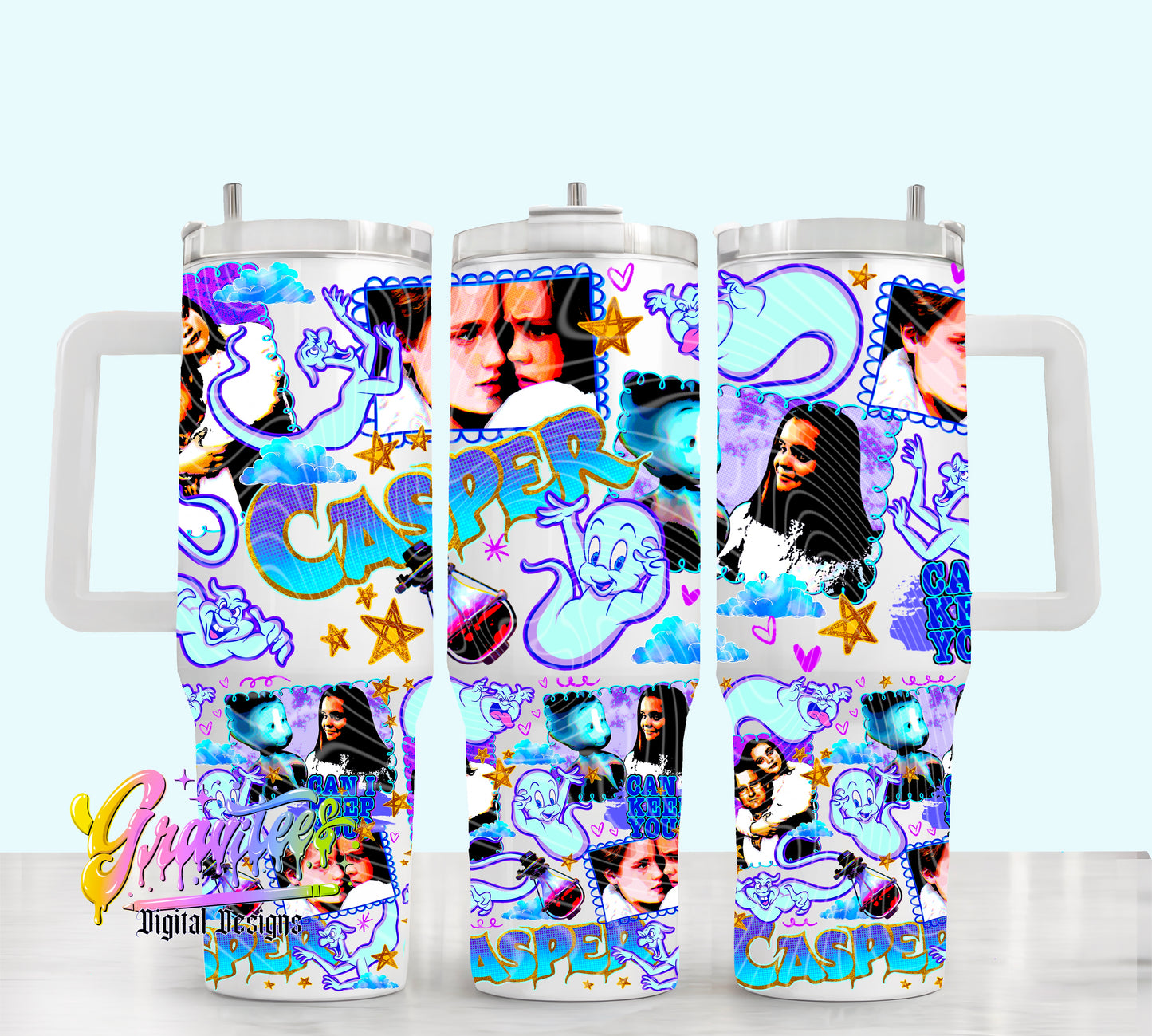 Ghost Bestie 40oz Tumbler Template Design PNG,  for UVDTF or Sublimation Printing PNG Only!!
