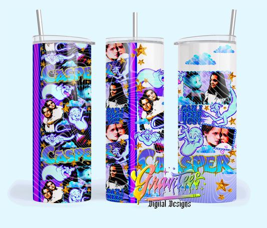 Ghost Besties 20oz Tumbler Template Design Option 1 PNG,  for UVDTF or Sublimation Printing PNG Only!!