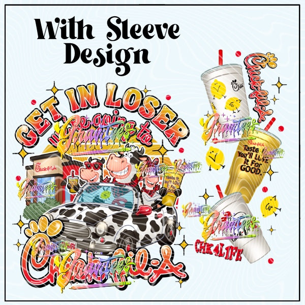 Chkn4L1fe with Sleeve Design Png for DTF or Shirt Printing, PNG Only!