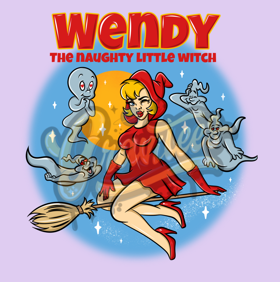 Wendy Witch PNG, Casper Png, Ghost Png,Ghost Clipart, Casper Ghost Clipart for DTF or Shirt Printing, Halloween Sublimation, PNG Only!
