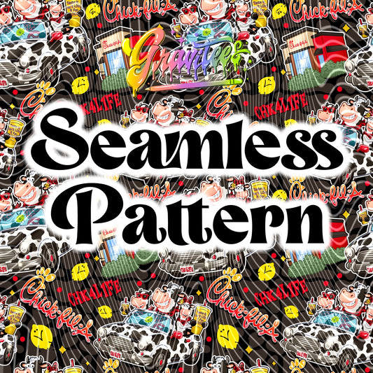 CHK4L1fe Seamless Design PNG for DTF or Sublimation Printing PNG Only!