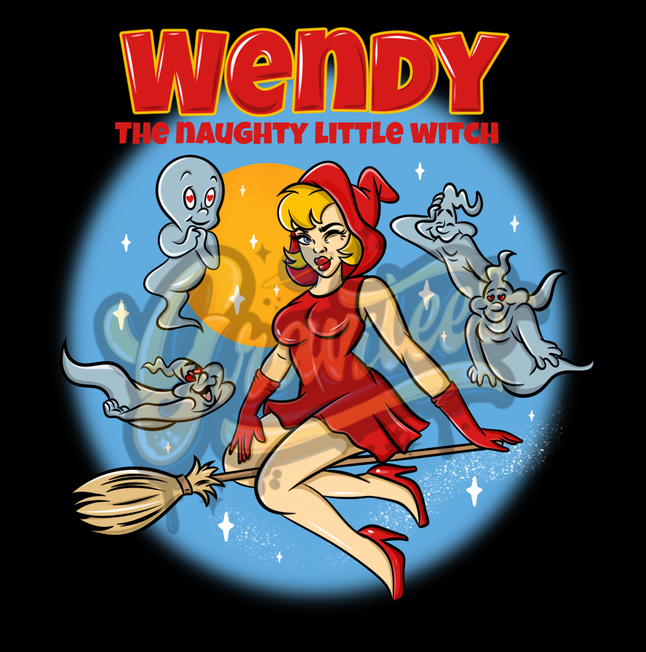Wendy Witch PNG, Casper Png, Ghost Png,Ghost Clipart, Casper Ghost Clipart for DTF or Shirt Printing, Halloween Sublimation, PNG Only!